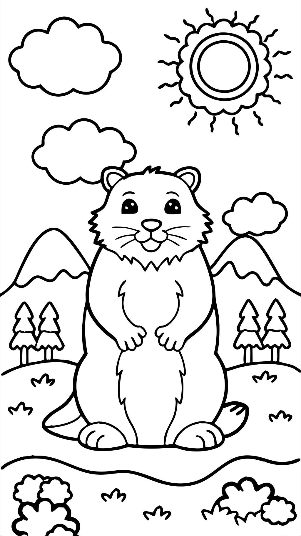 coloriage de jour de marmotte gratuite imprimable